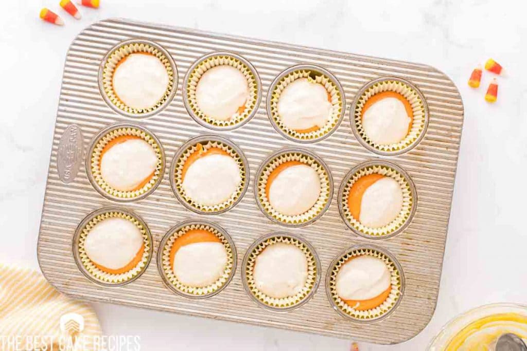 unbaked cupcakes in a cupcake pan