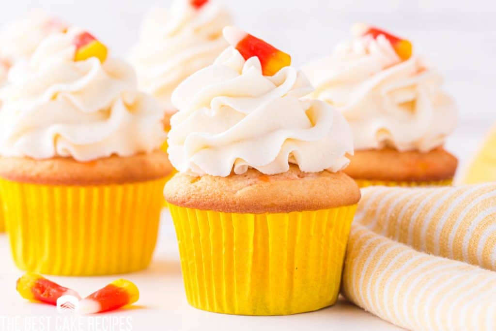 cupcakes with candy corn on top