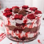 vampire trifle in a glass dish