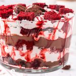 closeup of a vampire trifle for halloween
