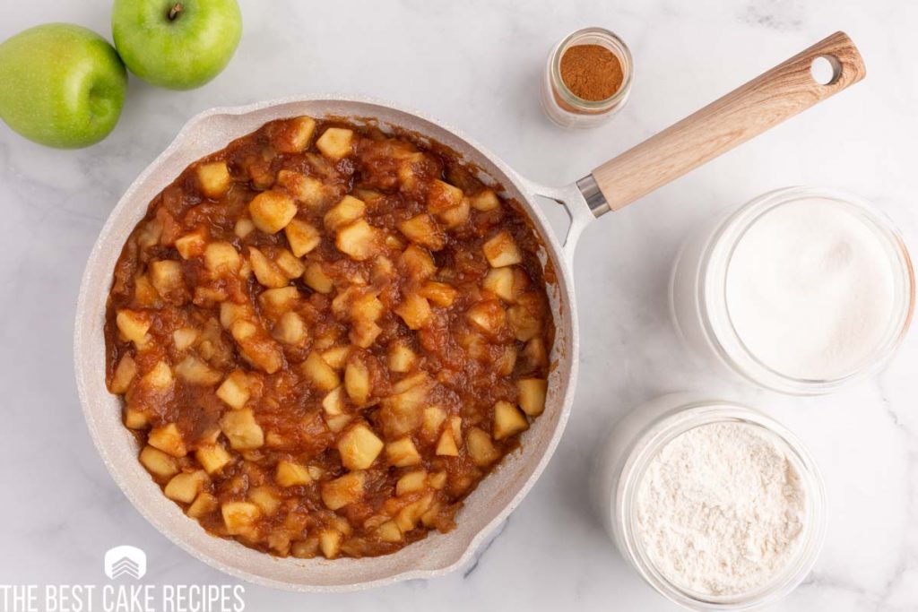 cinnamon apples in a skillet