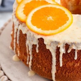 orange chiffon cake with glaze
