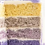 closeup of a purple ombre cake