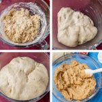 steps of making sweet roll dough collage