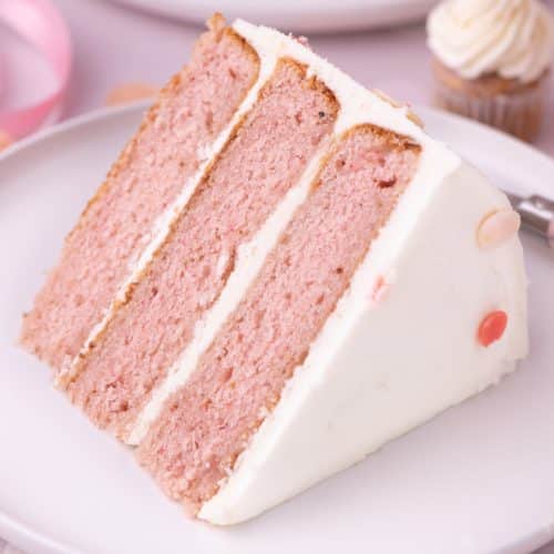 Vanilla Cake with Strawberries and White Chocolate Cream Cheese Frosting -  Hummingbird Thyme